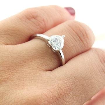 Anillo Moissanita 6.5mm GRADE D 1.0CT VVS1 Plata 925 26754