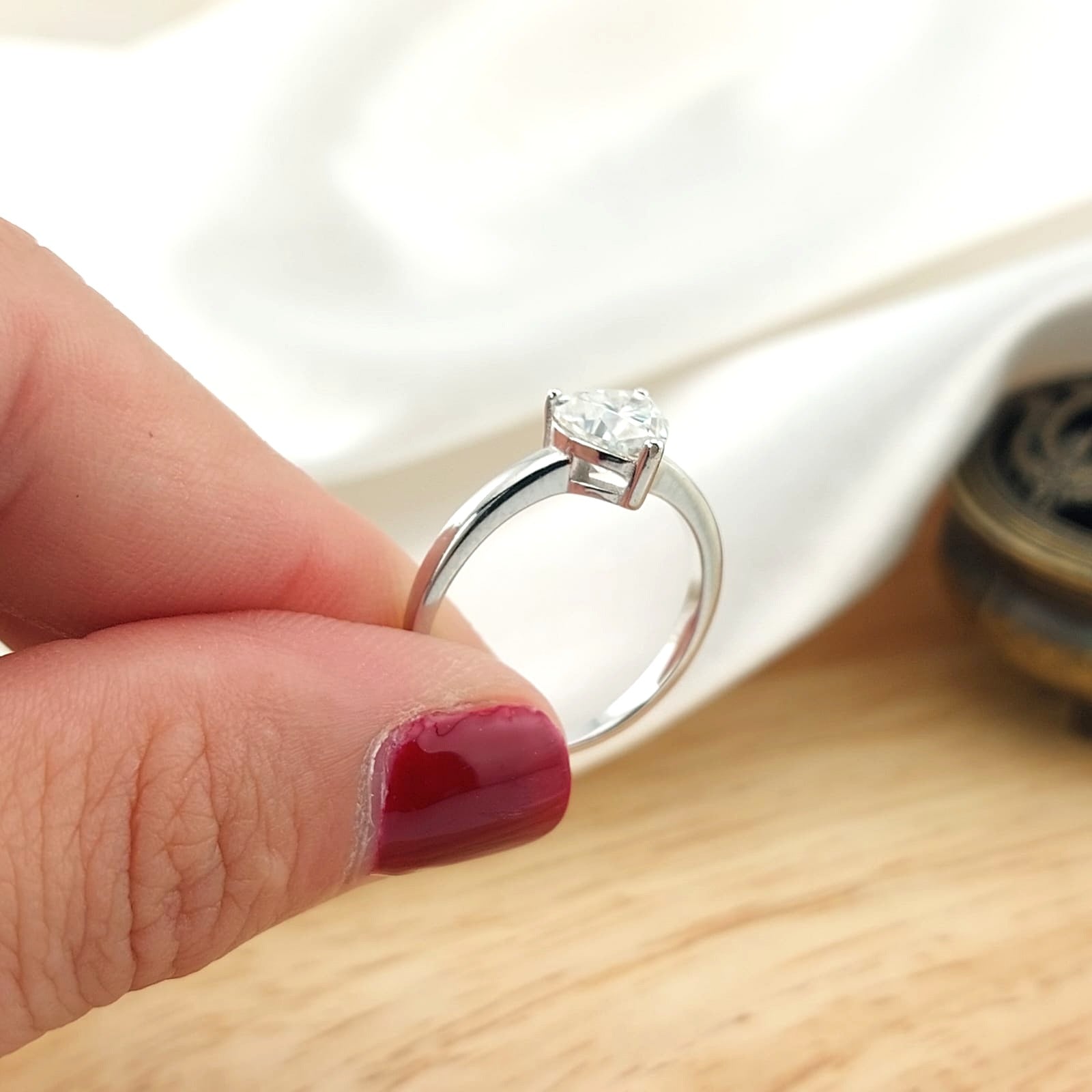 Anillo Moissanita 6.5mm GRADE D 1.0CT VVS1 Plata 925 26754