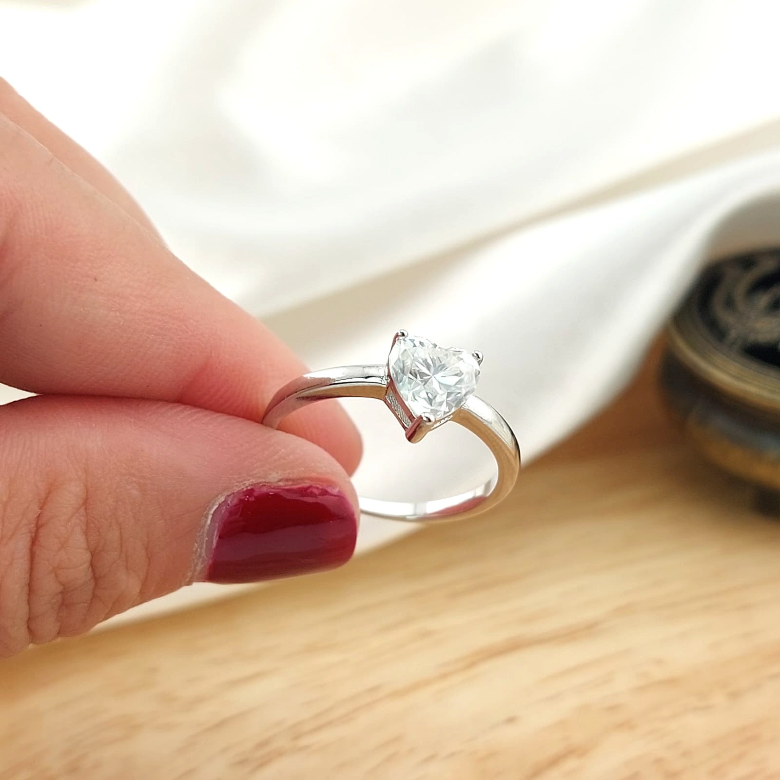 Anillo Moissanita 6.5mm GRADE D 1.0CT VVS1 Plata 925 26754